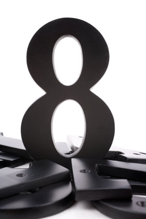 number 8 with white background, concept of teamwork