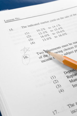 pencil and textbook close up