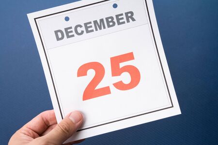Christmas day, calendar December 25 for backgroundの写真素材