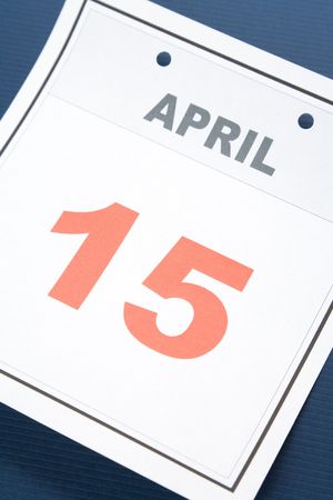 Tax Day, calendar date April 15 for backgroundの写真素材