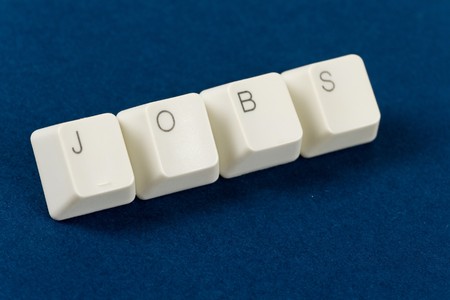 computer keyboard and word jobs, Online Job Searchingの写真素材