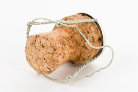 Champagne Cork Lid with white backgroundの写真素材