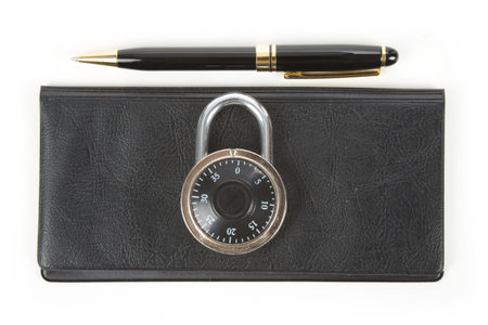 Checkbook and Lock, concept of Recession or Safety