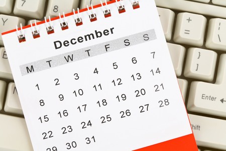 Calendar and Keyboard, Decemberの写真素材