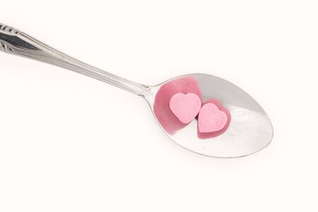Pink Heart Shape Candy, Concept of Love Pillの写真素材