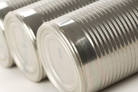 Tin container close up shot for backgroundの写真素材