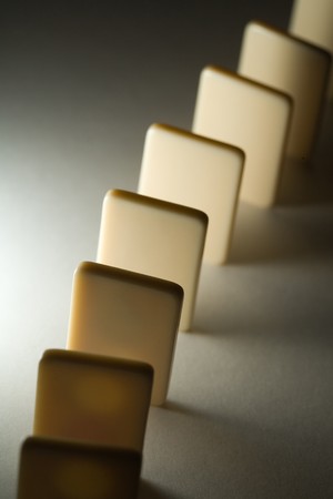 Domino close up, Concept of Cause or Teamworkの写真素材