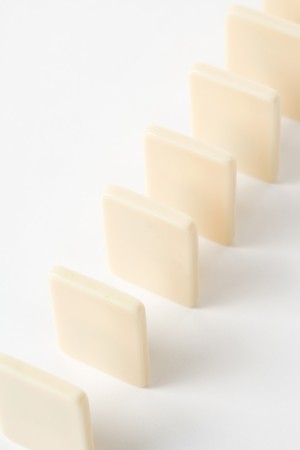 Domino close up, Concept of Cause or Teamworkの写真素材