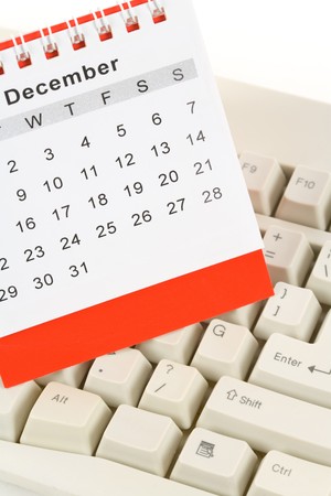 Calendar and Keyboard, Decemberの写真素材