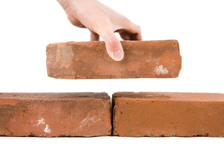 Red Brick with white background