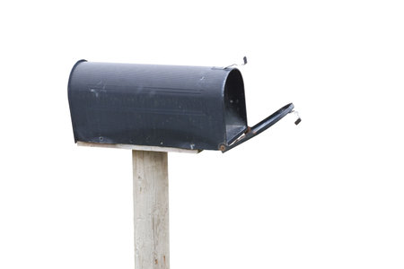 Black Mailbox with white backgroundの写真素材