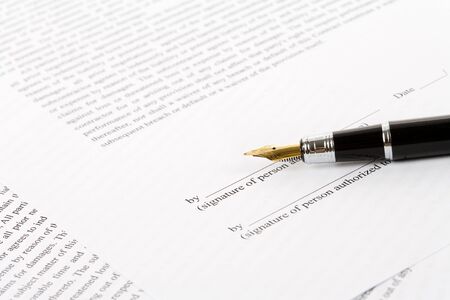 Business Contract and pen close up, sign a contractの写真素材