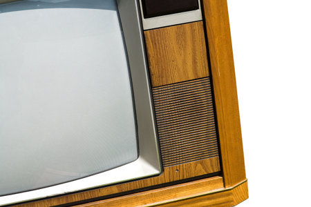 Old-fashioned Television with white background