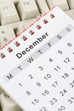 Calendar and Keyboard, Decemberの写真素材