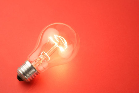 Bright Light Bulb close up shotの写真素材