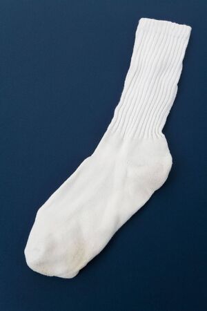 White Socks with blue backgroundの写真素材
