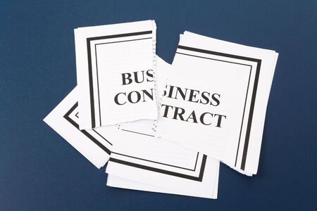 Cancel Business Contract, Torn paperの写真素材