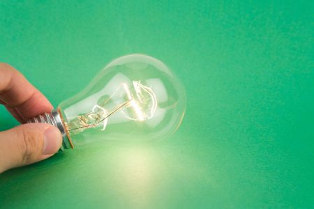 Bright Light Bulb close up shotの写真素材