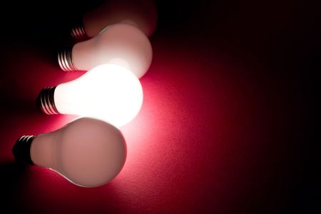 Bright Light Bulb close up shotの写真素材