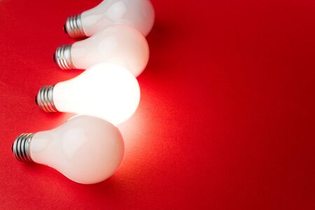 Bright Light Bulb close up shotの写真素材