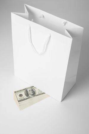 Shopping Bag and Dollar close up shotの写真素材