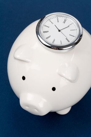 Piggy Bank and clock, Business conceptの写真素材