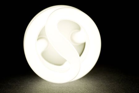 Compact Fluorescent Lightbulb clsoe upの写真素材