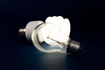 Compact Fluorescent Light bulb clsoe upの写真素材