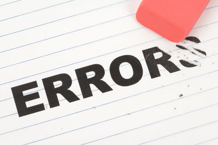 eraser and word error, concept of 