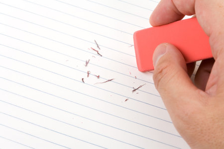 Eraser close up shot, concept of making changeの写真素材