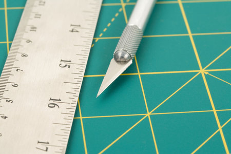 Cutting Mat and Knife close up