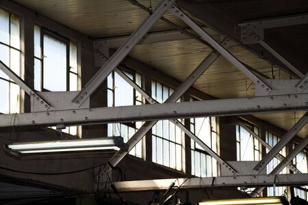 Industrial Building Interior, Ceiling and windowsの写真素材