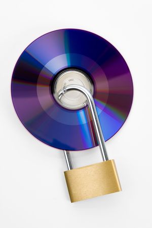 Lock and Computer CD, Data Securityの写真素材