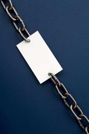 Chain and Blank paper close upの写真素材