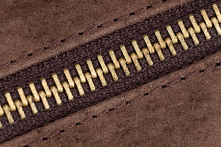 zipper close up shot for backgroundの写真素材