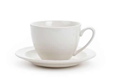 White Coffee Cup close upの写真素材