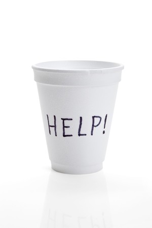 Disposable Cup, help, concept of Beggingの写真素材