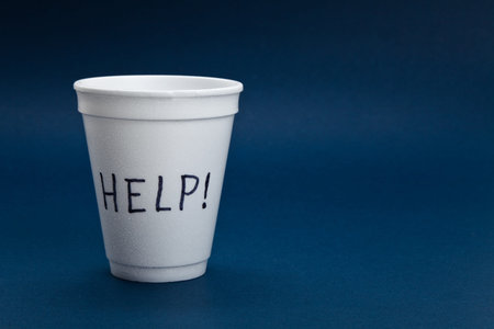 Disposable Cup, help, concept of Begging