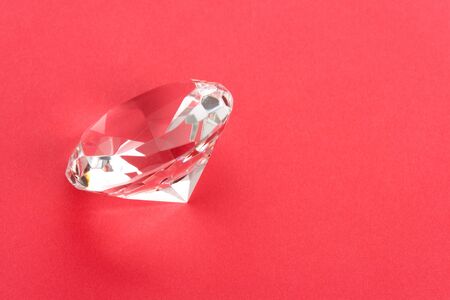 Diamond close up shot with red backgroundの写真素材