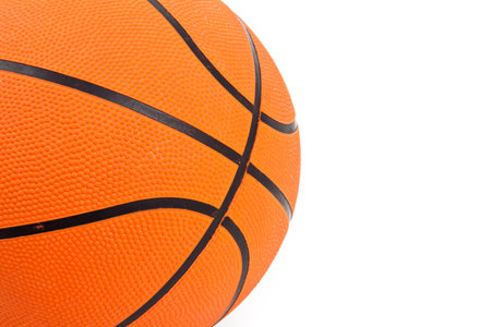 Orange Basketball with white backgroundの写真素材