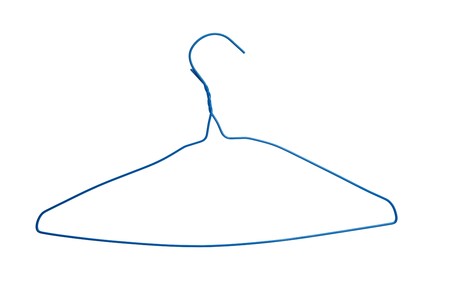 Blue Metal Hanger with white backgroundの写真素材