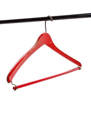 Red Wood Hanger with white backgroundの写真素材