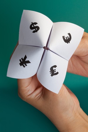 Paper Fortune Teller,concept of business decisionの写真素材