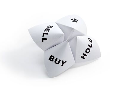 Paper Fortune Teller,concept of business decisionの写真素材