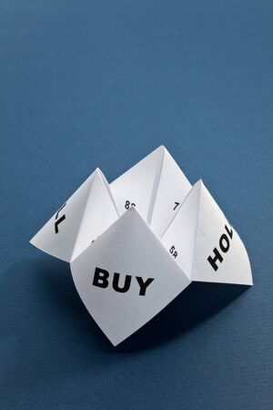 Paper Fortune Teller,concept of business decisionの写真素材