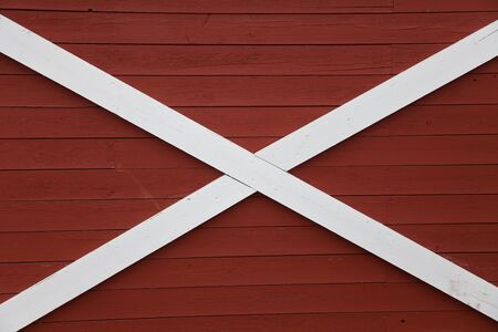 Barn Red Wood Wall for backgroundの写真素材