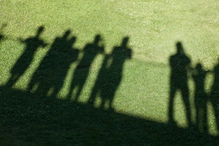 Shadow of people for backgroundの写真素材