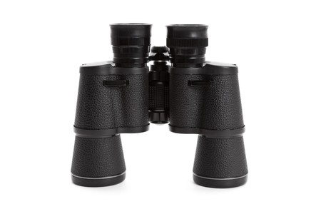 Black Binoculars with white backgroundの写真素材
