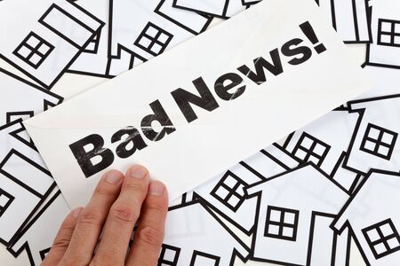 Bad News and Home Sign, concept of failureの写真素材