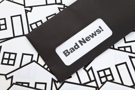 Bad News and Home Sign, concept of failureの写真素材